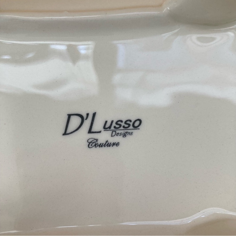 Vintage D’Lusso Serving Dish With Faux Rhinestones 9.5”x 7.5” - Picture 5 of 8
